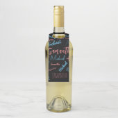 Zwei Namen Paare Muster monogramm blaues Licht pin Flaschenanhänger (Auf Flasche)