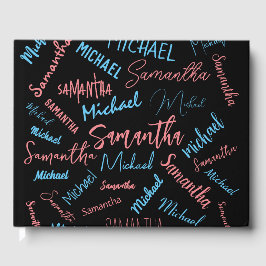 Zwei Namen Paare Muster monogramm blaues Licht pin Gästebuch