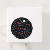 Zwei Namen Paare Muster monogramm blaues Licht pin Geschenkanhänger (Beispiel)