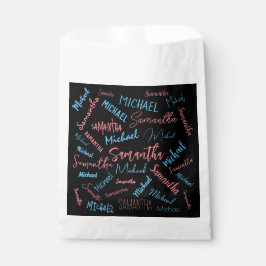 Zwei Namen Paare Muster monogramm blaues Licht pin Geschenktütchen