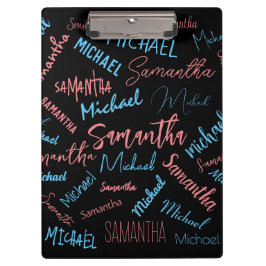 Zwei Namen Paare Muster monogramm blaues Licht pin Klemmbrett