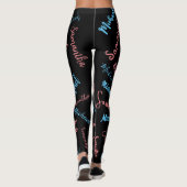 Zwei Namen Paare Muster monogramm blaues Licht pin Leggings (Rückseite)
