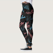 Zwei Namen Paare Muster monogramm blaues Licht pin Leggings (Links)