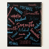 Zwei Namen Paare Muster monogramm blaues Licht pin Planer (Rückseite)