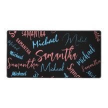 Zwei Namen Paare Muster monogramm blaues Licht pin