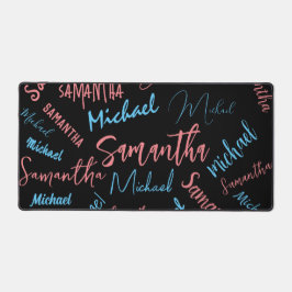 Zwei Namen Paare Muster monogramm blaues Licht pin Schreibtischunterlage