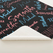 Zwei Namen Paare Muster monogramm blaues Licht pin Sherpadecke (3/4)