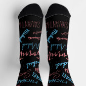 Zwei Namen Paare Muster monogramm blaues Licht pin Socken (Oben)