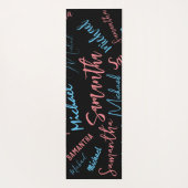 Zwei Namen Paare Muster monogramm blaues Licht pin Yogamatte (Rückseite)