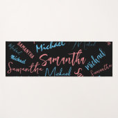 Zwei Namen Paare Muster monogramm blaues Licht pin Yogamatte (Vorderseite (Horizontal))