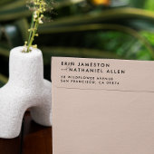 Zwei Namen & Script Schriftart Moderne Rücksendead Gummistempel