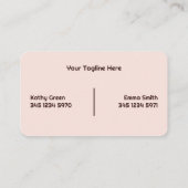 Zwei Namen sprengen Lashes Visitenkarte (Rückseite)