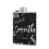 Zwei Namen, zwei Muster monogramm schwarz grau wei Flachmann (Links)