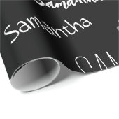 Zwei Namen, zwei Muster monogramm schwarz grau wei Geschenkpapier (Rolleneckpunkt)