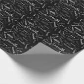 Zwei Namen, zwei Muster monogramm schwarz grau wei Geschenkpapier (Ecke)