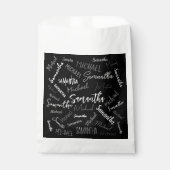 Zwei Namen, zwei Muster monogramm schwarz grau wei Geschenktütchen (Vorderseite)