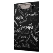 Zwei Namen, zwei Muster monogramm schwarz grau wei Klemmbrett (Links)