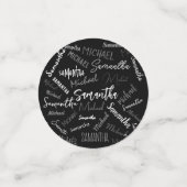 Zwei Namen, zwei Muster monogramm schwarz grau wei Konfetti (Klein Vorderseite)