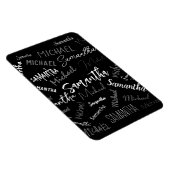 Zwei Namen, zwei Muster monogramm schwarz grau wei Magnet (Rechte Seite)
