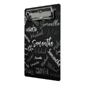 Zwei Namen, zwei Muster monogramm schwarz grau wei Mini Klemmbrett (Gewinkelt2)