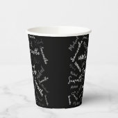 Zwei Namen, zwei Muster monogramm schwarz grau wei Pappbecher (Links)