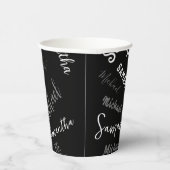 Zwei Namen, zwei Muster monogramm schwarz grau wei Pappbecher (Rechts)