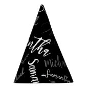 Zwei Namen, zwei Muster monogramm schwarz grau wei Partyhütchen (Rechts)