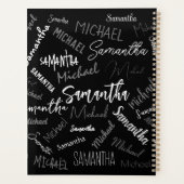 Zwei Namen, zwei Muster monogramm schwarz grau wei Planer (Rückseite)