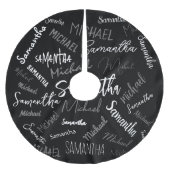 Zwei Namen, zwei Muster monogramm schwarz grau wei Polyester Weihnachtsbaumdecke (Vorderseite)