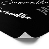 Zwei Namen, zwei Muster monogramm schwarz grau wei Poster (Ecke)