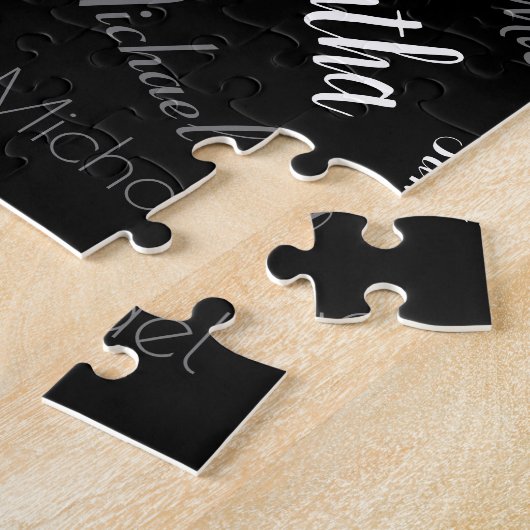 Zwei Namen, zwei Muster monogramm schwarz grau wei Puzzle (Seite)
