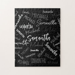 Zwei Namen, zwei Muster monogramm schwarz grau wei Puzzle