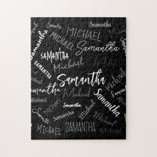 Zwei Namen, zwei Muster monogramm schwarz grau wei Puzzle