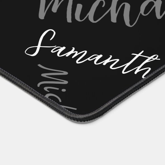 Zwei Namen, zwei Muster monogramm schwarz grau wei Schreibtischunterlage (Ecke)