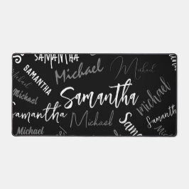 Zwei Namen, zwei Muster monogramm schwarz grau wei Schreibtischunterlage