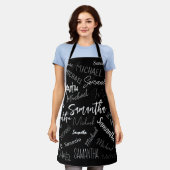 Zwei Namen, zwei Muster monogramm schwarz grau wei Schürze (Getragen)