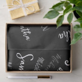 Zwei Namen, zwei Muster monogramm schwarz grau wei Seidenpapier (Geschenk)