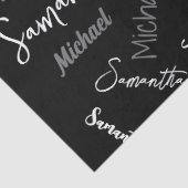 Zwei Namen, zwei Muster monogramm schwarz grau wei Seidenpapier (Detail)