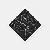 Zwei Namen, zwei Muster monogramm schwarz grau wei Serviette (Ecke)