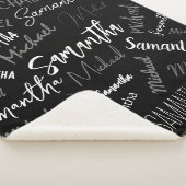 Zwei Namen, zwei Muster monogramm schwarz grau wei Sherpadecke (3/4)