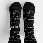 Zwei Namen, zwei Muster monogramm schwarz grau wei Socken (Oben)