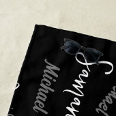 Zwei Namen, zwei Muster monogramm schwarz grau wei Strandtuch (Beispiel)