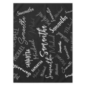 Zwei Namen, zwei Muster monogramm schwarz grau wei Tischdecke (Vorderseite)