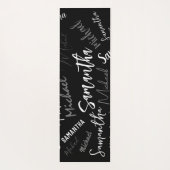 Zwei Namen, zwei Muster monogramm schwarz grau wei Yogamatte (Rückseite)