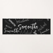 Zwei Namen, zwei Muster monogramm schwarz grau wei Yogamatte (Vorderseite (Horizontal))
