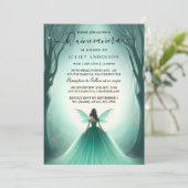 Zwei Naturbaum Hexenzauberwald Quinceanera Einladung (Stehend Vorderseite)