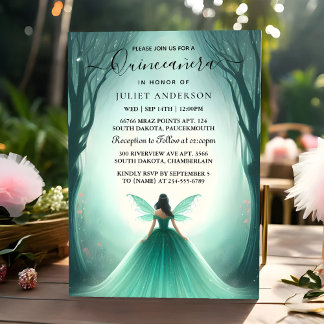Zwei Naturbaum Hexenzauberwald Quinceanera Einladung