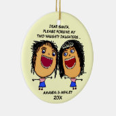 Zwei Naughty-Daughters-Cartoon Keramik Ornament (Rechts)