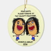 Zwei Naughty-Daughters-Cartoon Keramik Ornament (Links)