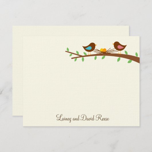 Zwei neue Eier Flat Danke Karte (Vorne/Hinten)